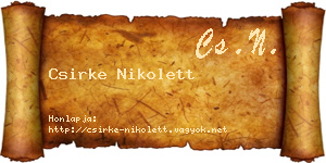 Csirke Nikolett névjegykártya