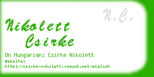 nikolett csirke business card